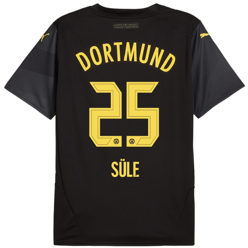 Niño Fútbol Camiseta Niklas Sule #25 Negro Amarillo 2ª Equipación 2024/25 México