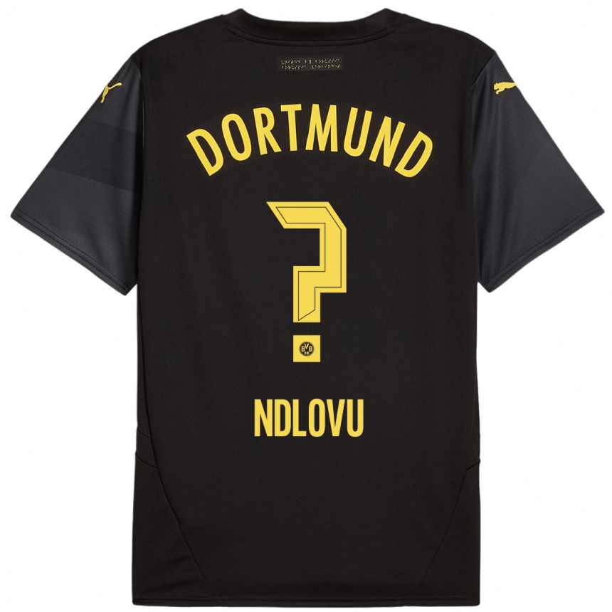 Niño Fútbol Camiseta Desmond Ndlovu #0 Negro Amarillo 2ª Equipación 2024/25 México