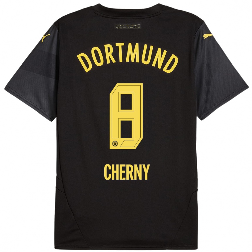 Niño Fútbol Camiseta Nick Cherny #8 Negro Amarillo 2ª Equipación 2024/25 México