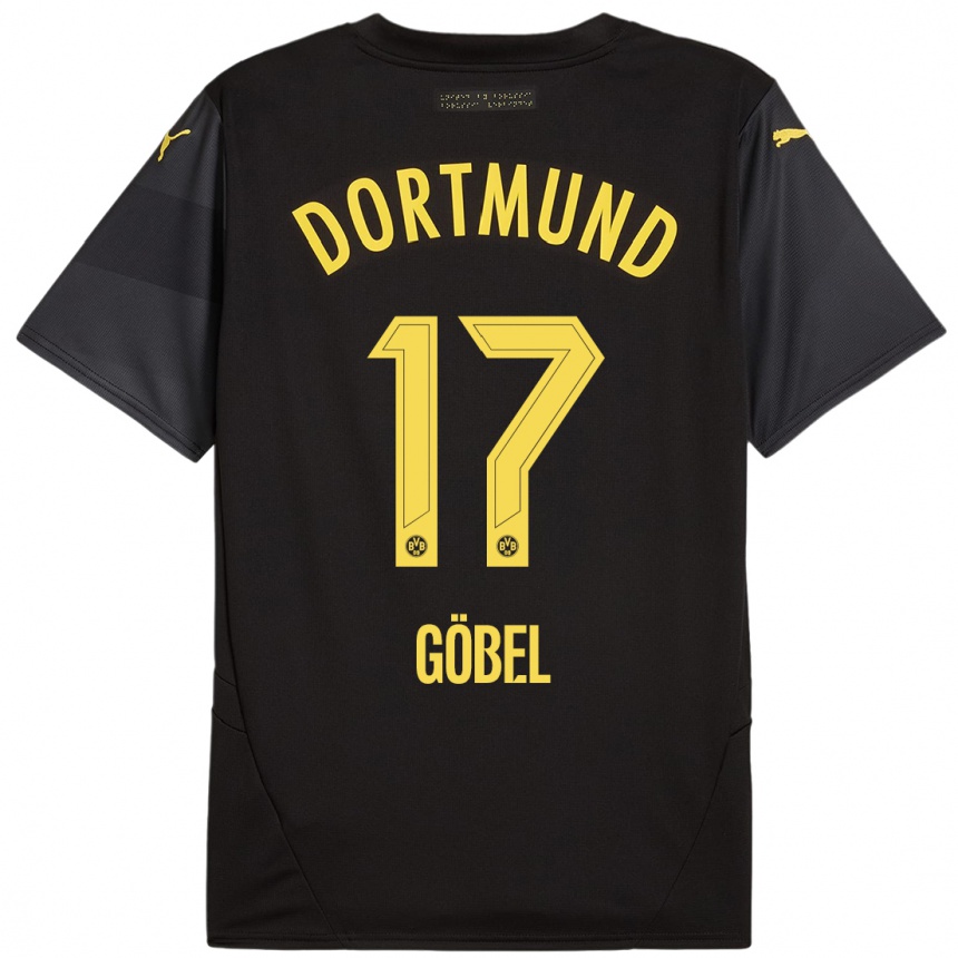 Niño Fútbol Camiseta Patrick Göbel #17 Negro Amarillo 2ª Equipación 2024/25 México