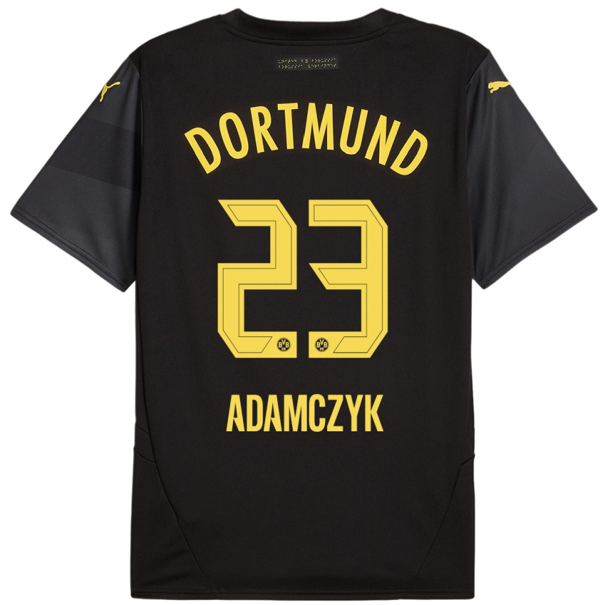 Niño Fútbol Camiseta Nico Adamczyk #23 Negro Amarillo 2ª Equipación 2024/25 México