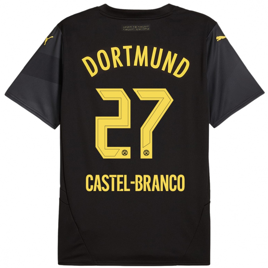 Niño Fútbol Camiseta Diego Castel-Branco #27 Negro Amarillo 2ª Equipación 2024/25 México