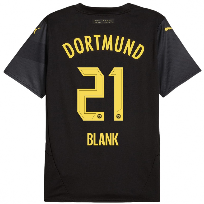 Niño Fútbol Camiseta Hendry Blank #21 Negro Amarillo 2ª Equipación 2024/25 México