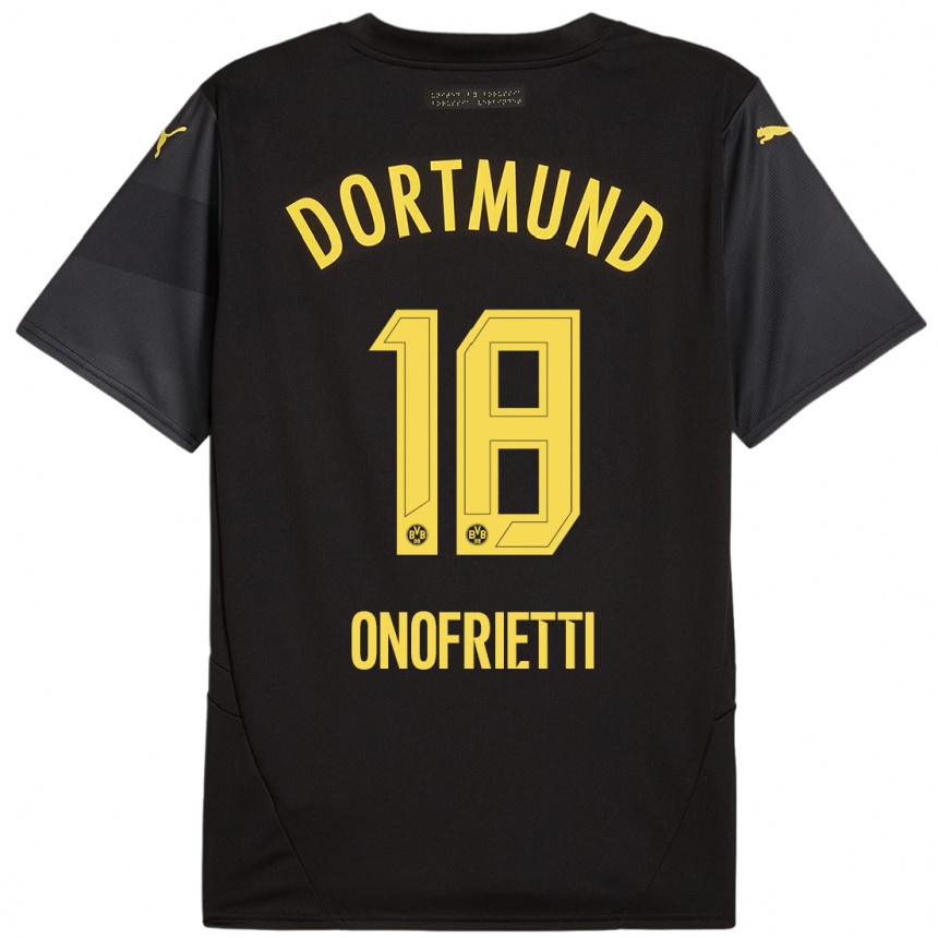 Niño Fútbol Camiseta Vincenzo Onofrietti #18 Negro Amarillo 2ª Equipación 2024/25 México