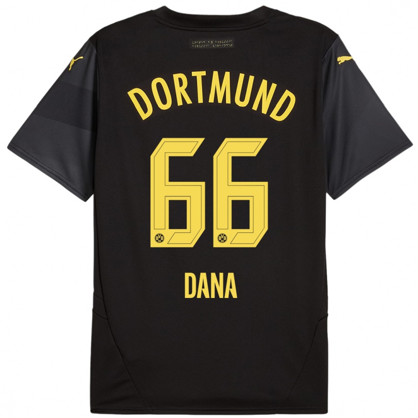 Niño Fútbol Camiseta Bleckmann Dana #66 Negro Amarillo 2ª Equipación 2024/25 México