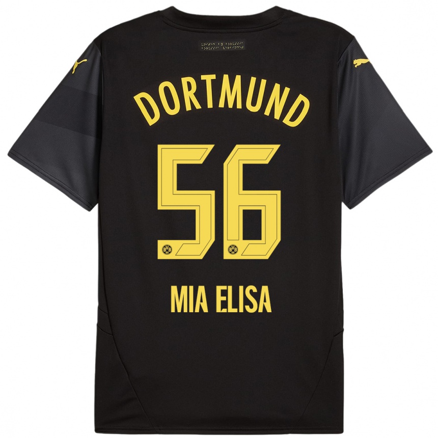 Niño Fútbol Camiseta Bomnuter Mia Elisa #56 Negro Amarillo 2ª Equipación 2024/25 México