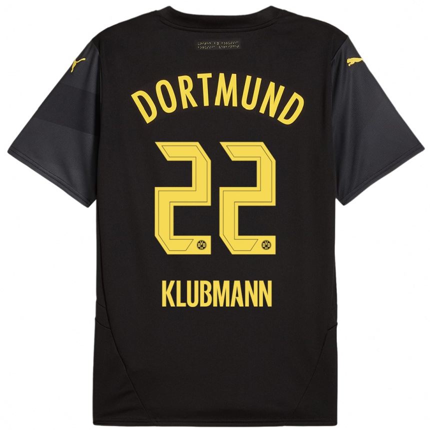 Niño Fútbol Camiseta Leon Klubmann #22 Negro Amarillo 2ª Equipación 2024/25 México