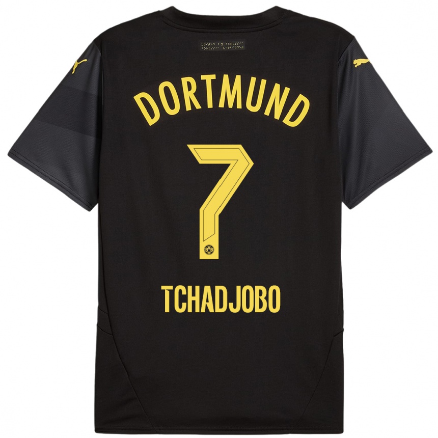 Niño Fútbol Camiseta Dia Tchadjobo #7 Negro Amarillo 2ª Equipación 2024/25 México