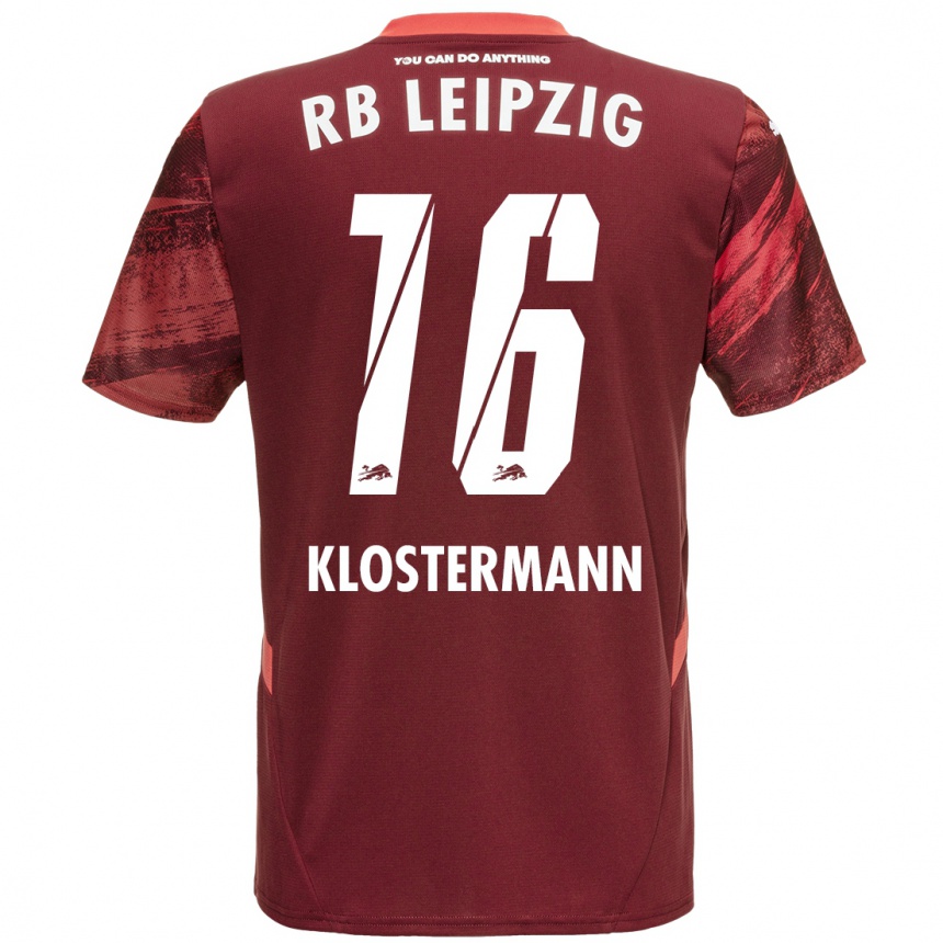 Niño Fútbol Camiseta Lukas Klostermann #16 Borgoña 2ª Equipación 2024/25 México