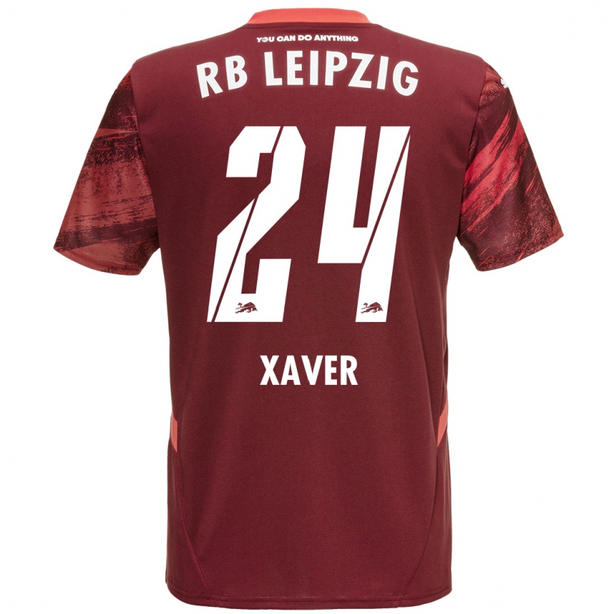 Niño Fútbol Camiseta Xaver Schlager #24 Borgoña 2ª Equipación 2024/25 México