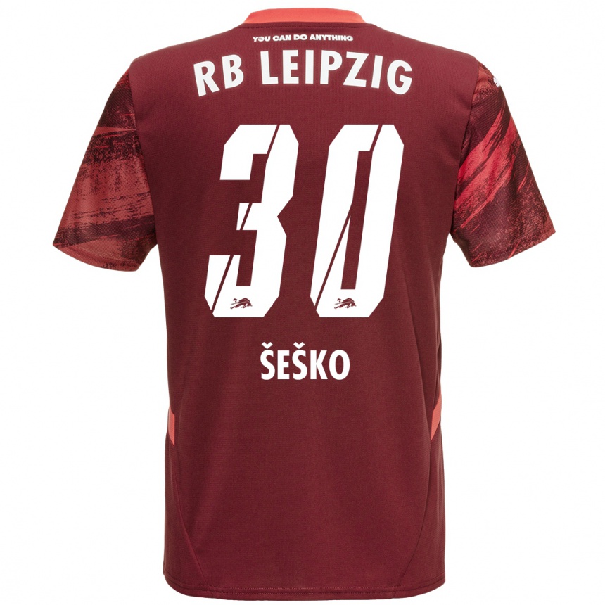 Niño Fútbol Camiseta Benjamin Sesko #30 Borgoña 2ª Equipación 2024/25 México