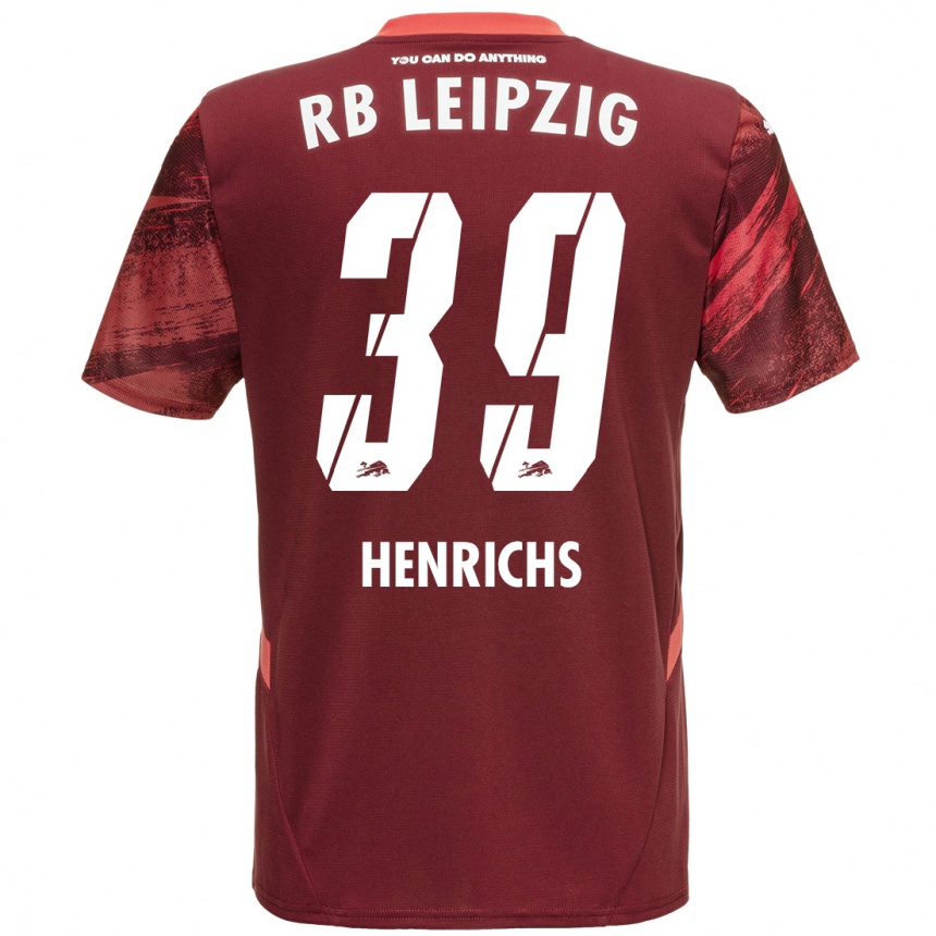 Niño Fútbol Camiseta Benjamin Henrichs #39 Borgoña 2ª Equipación 2024/25 México