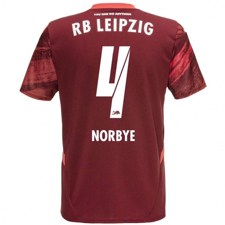 Niño Fútbol Camiseta Jonathan Norbye #4 Borgoña 2ª Equipación 2024/25 México