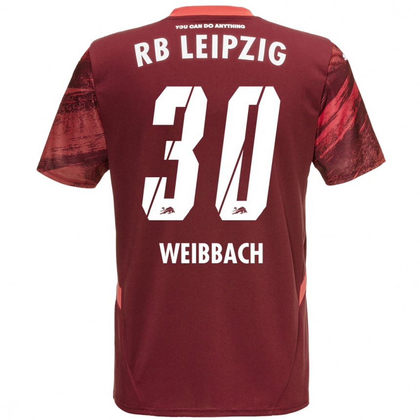 Niño Fútbol Camiseta Noah Weißbach #30 Borgoña 2ª Equipación 2024/25 México