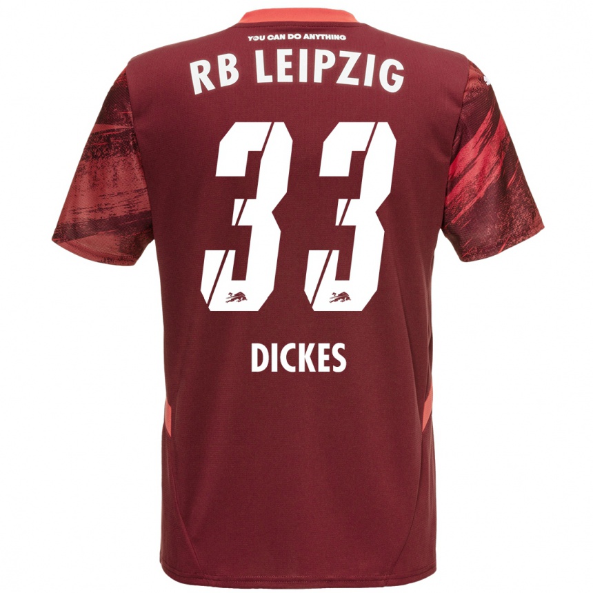 Niño Fútbol Camiseta Fernando Dickes #33 Borgoña 2ª Equipación 2024/25 México