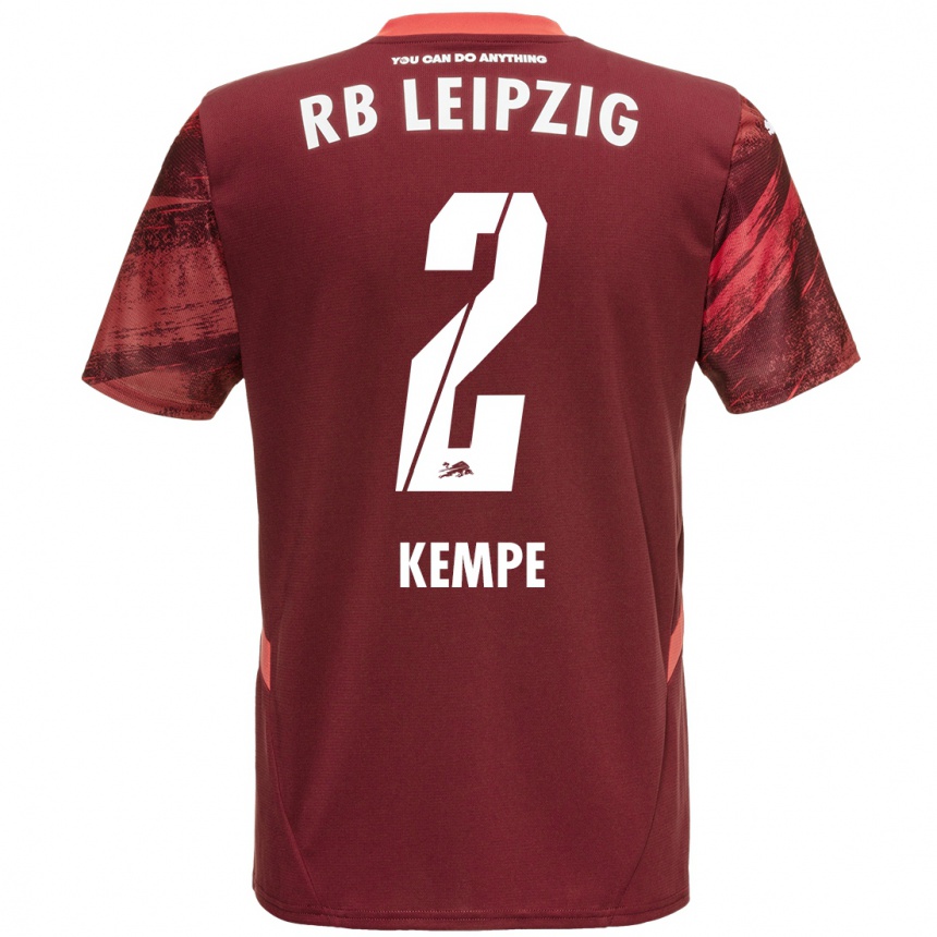 Niño Fútbol Camiseta Frederike Kempe #2 Borgoña 2ª Equipación 2024/25 México