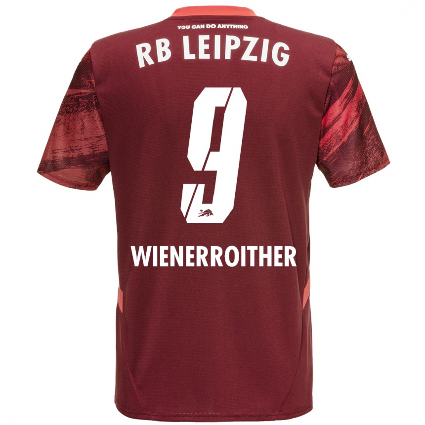 Niño Fútbol Camiseta Katja Wienerroither #9 Borgoña 2ª Equipación 2024/25 México