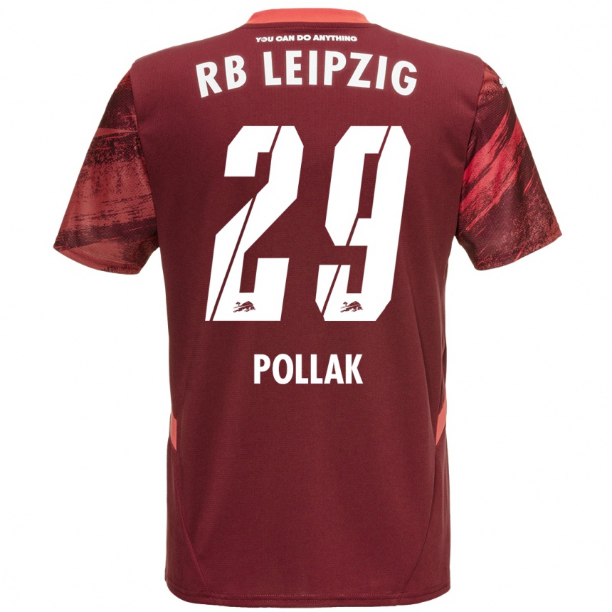 Niño Fútbol Camiseta Julia Pollak #29 Borgoña 2ª Equipación 2024/25 México