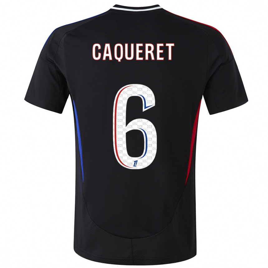 Niño Fútbol Camiseta Maxence Caqueret #6 Negro 2ª Equipación 2024/25 México