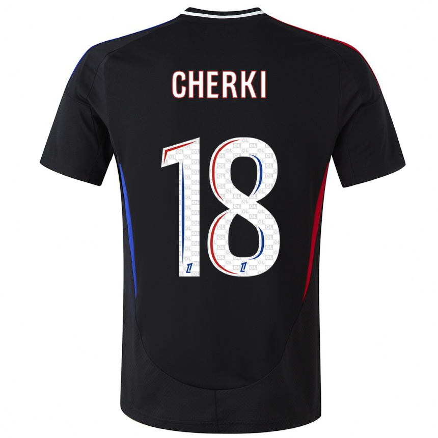 Niño Fútbol Camiseta Rayan Cherki #18 Negro 2ª Equipación 2024/25 México