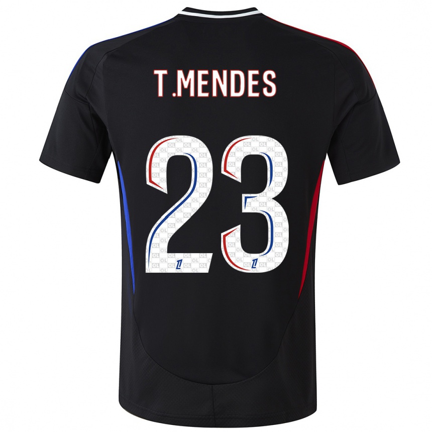 Niño Fútbol Camiseta Thiago Mendes #23 Negro 2ª Equipación 2024/25 México