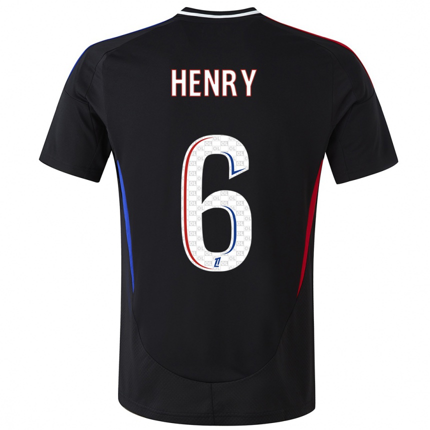 Niño Fútbol Camiseta Amandine Henry #6 Negro 2ª Equipación 2024/25 México