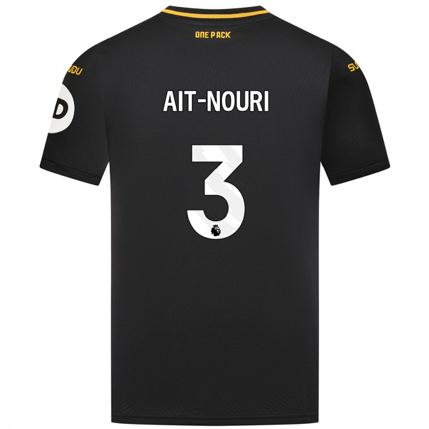 Niño Fútbol Camiseta Rayan Aït-Nouri #3 Negro 2ª Equipación 2024/25 México