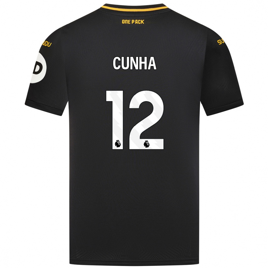 Niño Fútbol Camiseta Matheus Cunha #12 Negro 2ª Equipación 2024/25 México