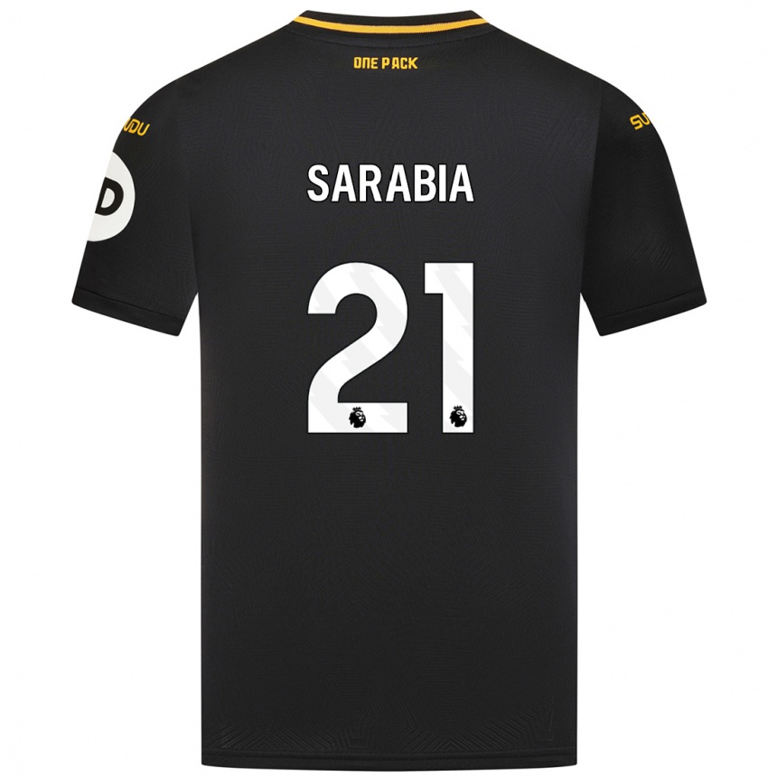 Niño Fútbol Camiseta Pablo Sarabia #21 Negro 2ª Equipación 2024/25 México