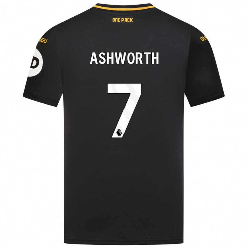 Niño Fútbol Camiseta Fin Ashworth #7 Negro 2ª Equipación 2024/25 México