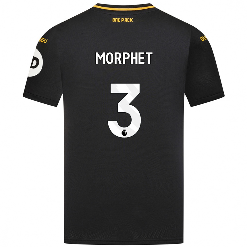 Niño Fútbol Camiseta Anna Morphet #3 Negro 2ª Equipación 2024/25 México