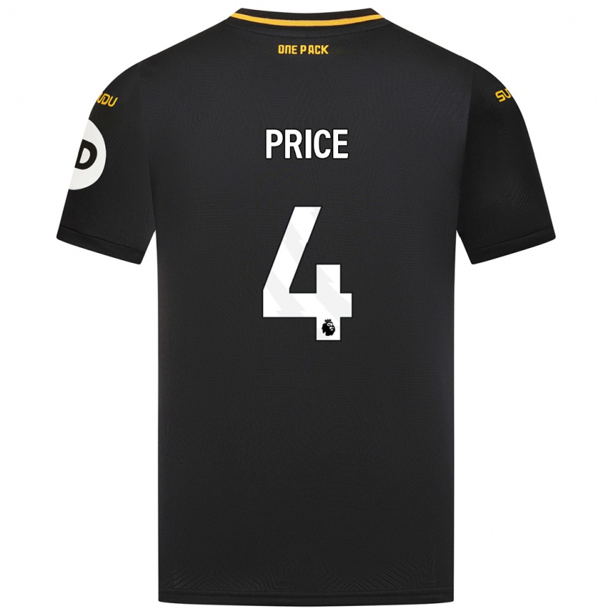 Niño Fútbol Camiseta Anna Price #4 Negro 2ª Equipación 2024/25 México