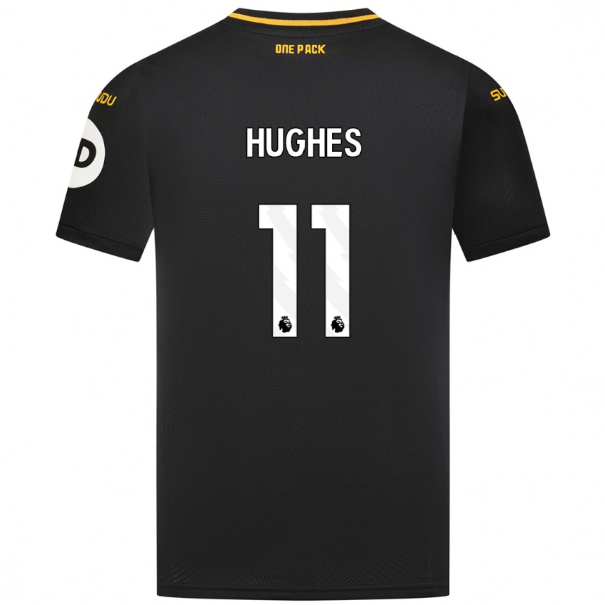 Niño Fútbol Camiseta Amber Hughes #11 Negro 2ª Equipación 2024/25 México