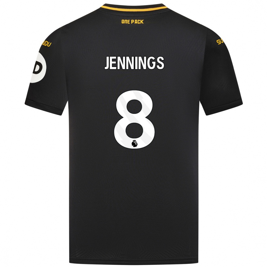 Niño Fútbol Camiseta Shannie Jennings #8 Negro 2ª Equipación 2024/25 México