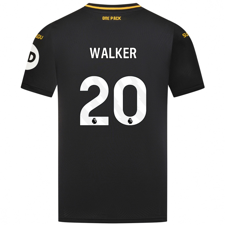 Niño Fútbol Camiseta Lowri Walker #20 Negro 2ª Equipación 2024/25 México