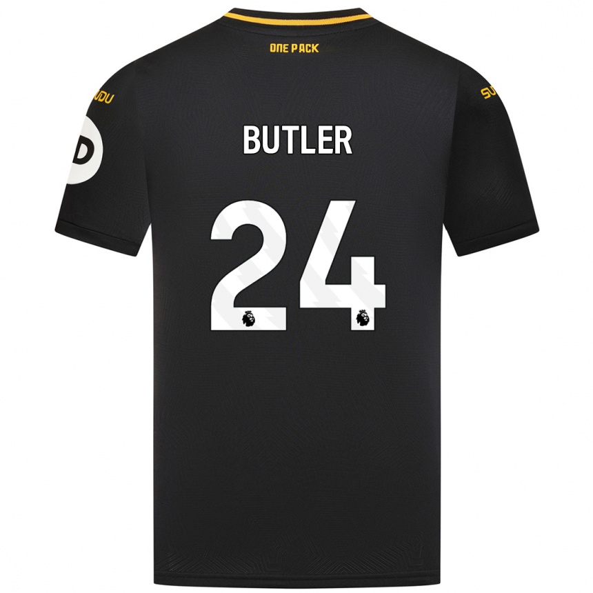 Niño Fútbol Camiseta Elli Butler #24 Negro 2ª Equipación 2024/25 México