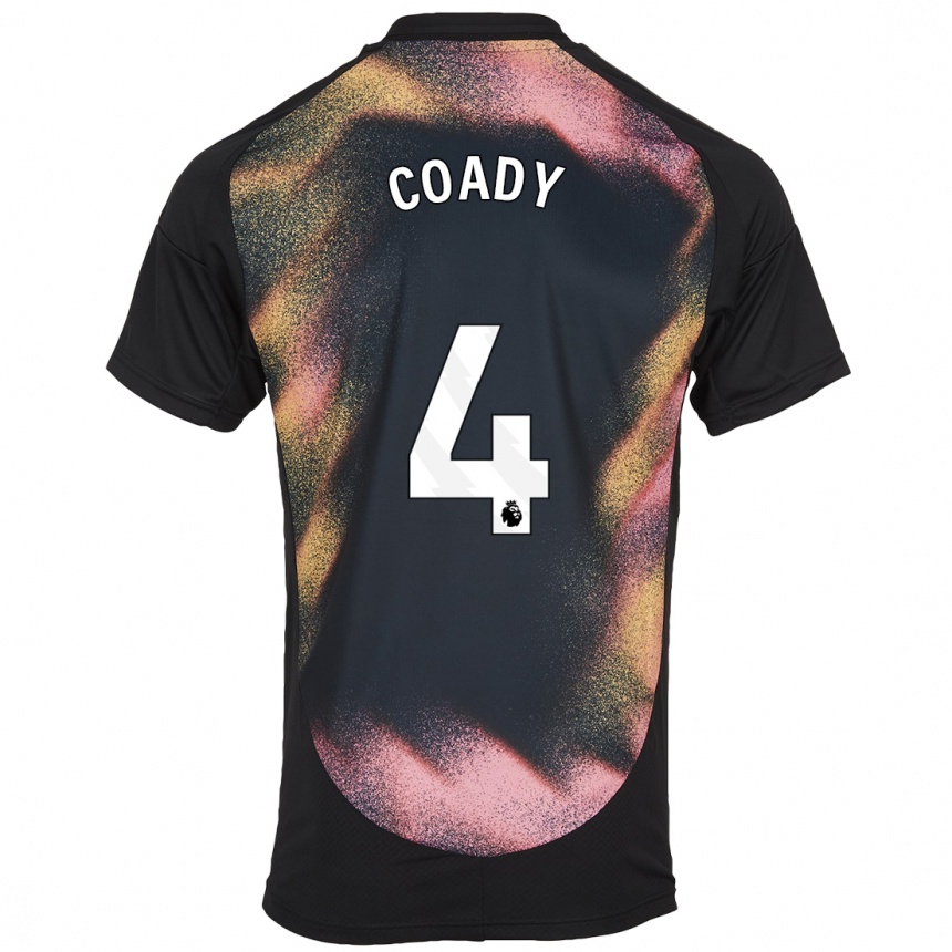 Niño Fútbol Camiseta Conor Coady #4 Negro Blanco 2ª Equipación 2024/25 México