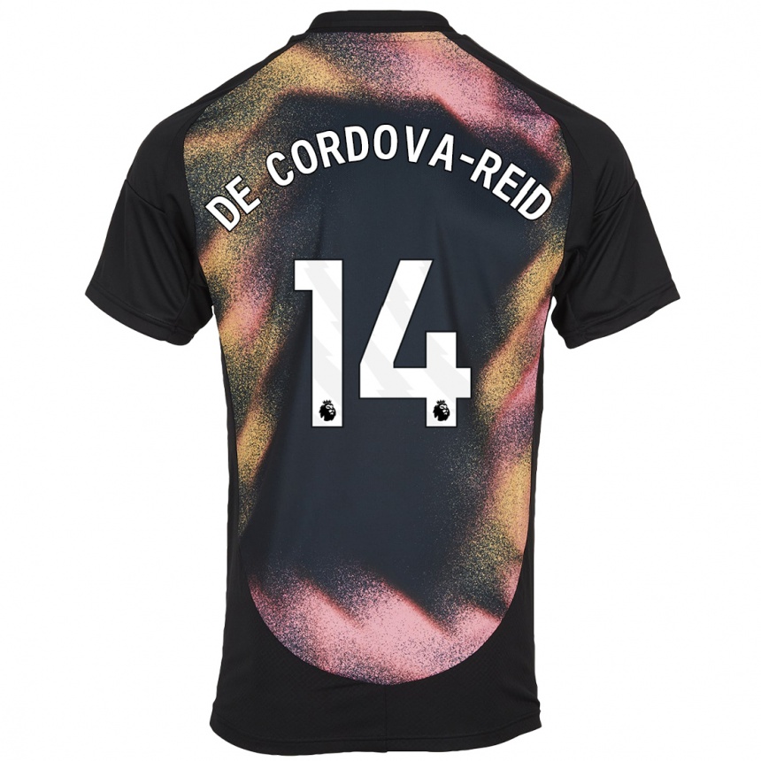 Niño Fútbol Camiseta Bobby De Cordova-Reid #14 Negro Blanco 2ª Equipación 2024/25 México