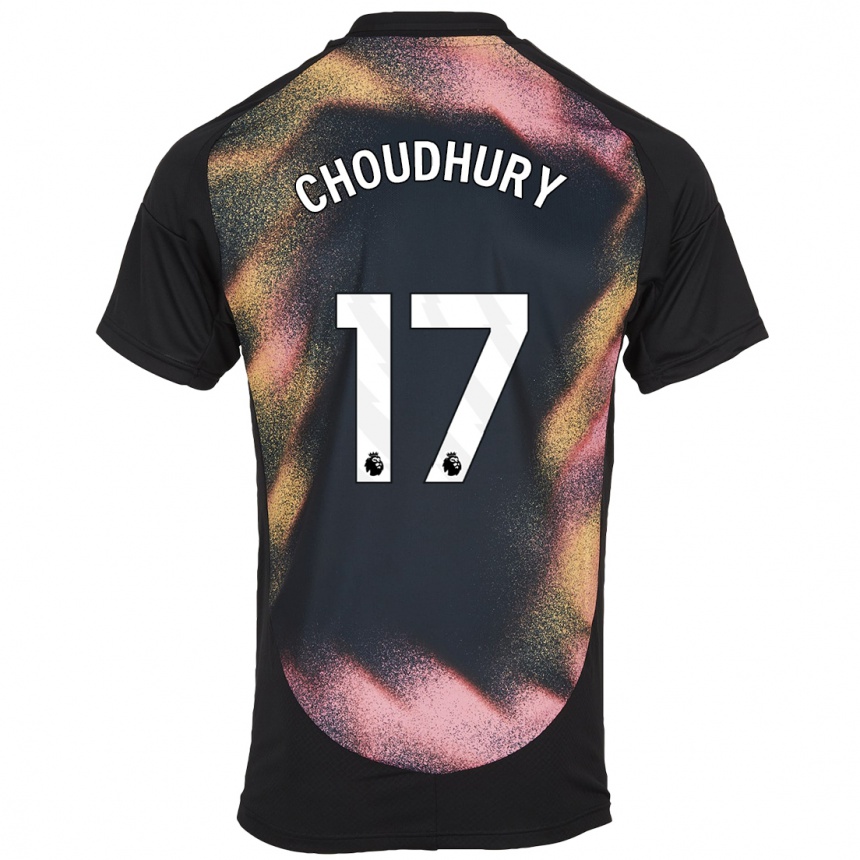 Niño Fútbol Camiseta Hamza Choudhury #17 Negro Blanco 2ª Equipación 2024/25 México