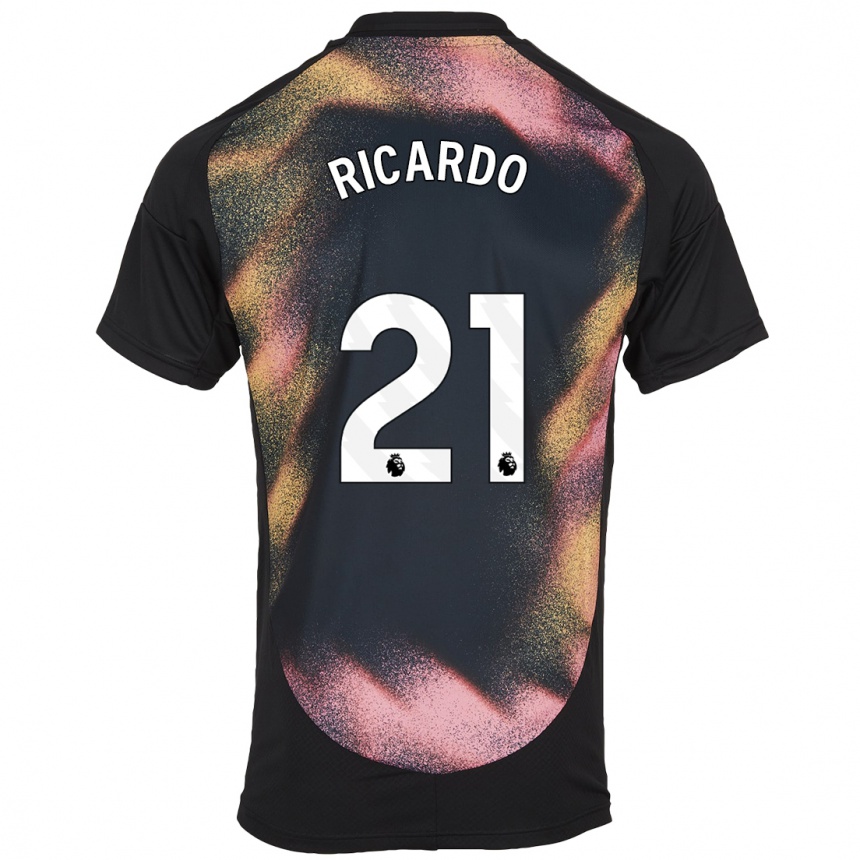 Niño Fútbol Camiseta Ricardo Pereira #21 Negro Blanco 2ª Equipación 2024/25 México