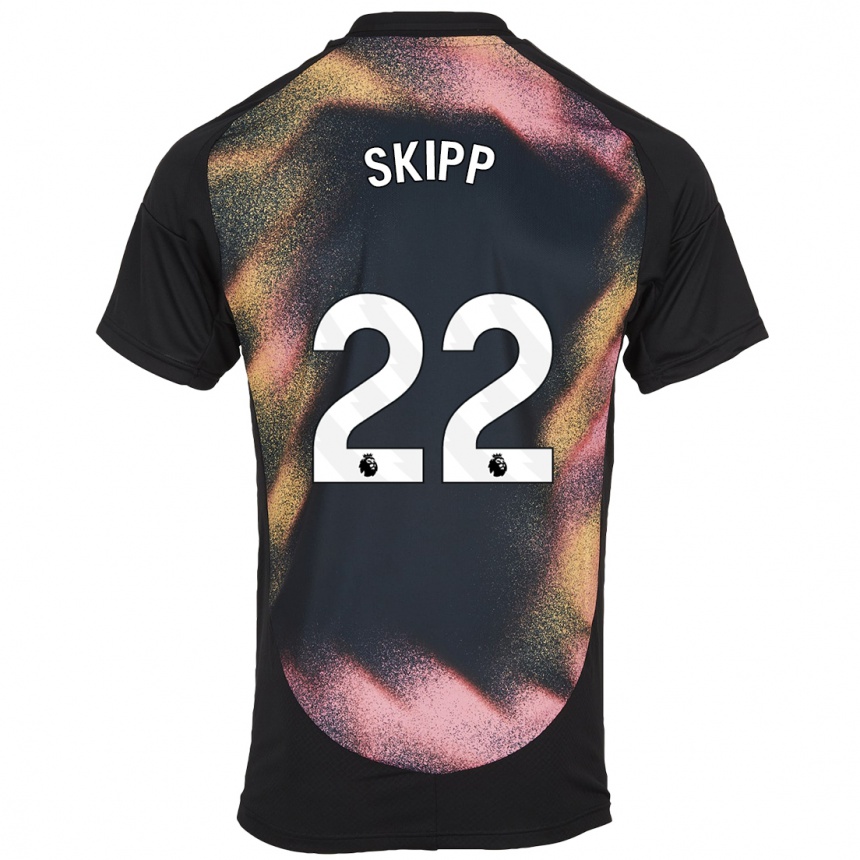 Niño Fútbol Camiseta Oliver Skipp #22 Negro Blanco 2ª Equipación 2024/25 México