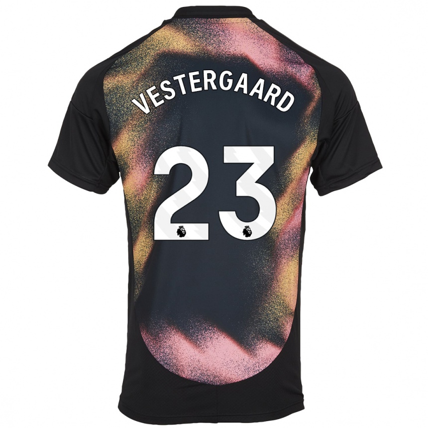 Niño Fútbol Camiseta Jannik Vestergaard #23 Negro Blanco 2ª Equipación 2024/25 México