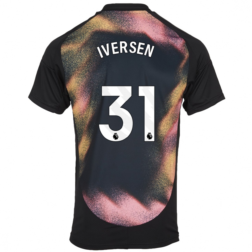 Niño Fútbol Camiseta Daniel Iversen #31 Negro Blanco 2ª Equipación 2024/25 México