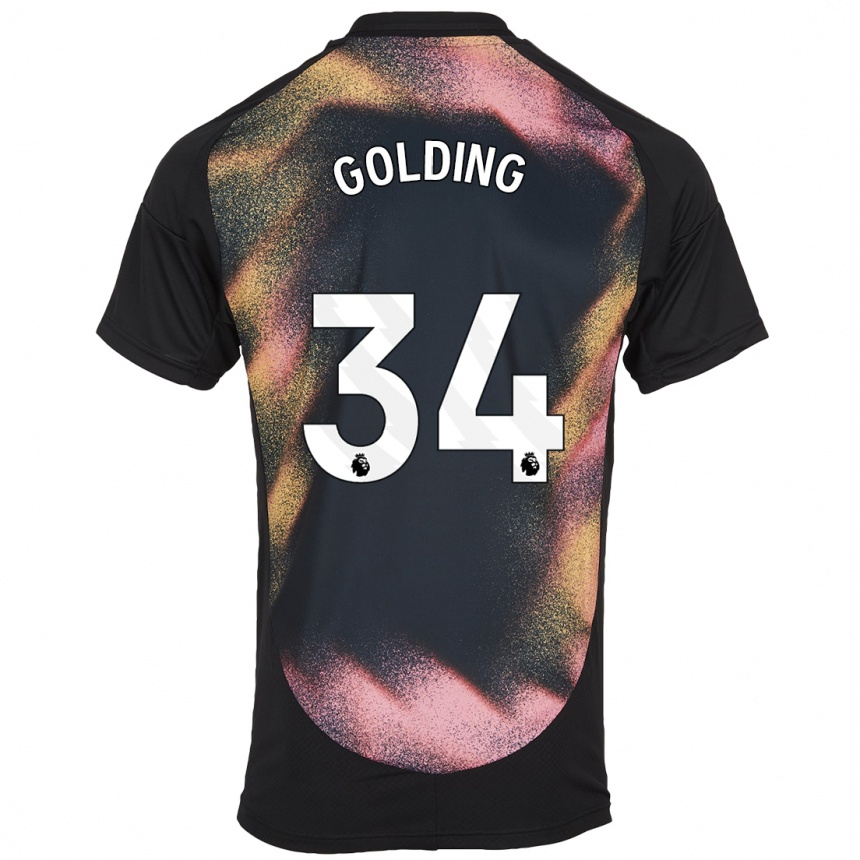 Niño Fútbol Camiseta Michael Golding #34 Negro Blanco 2ª Equipación 2024/25 México