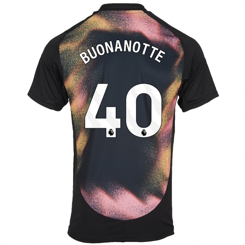 Niño Fútbol Camiseta Facundo Buonanotte #40 Negro Blanco 2ª Equipación 2024/25 México