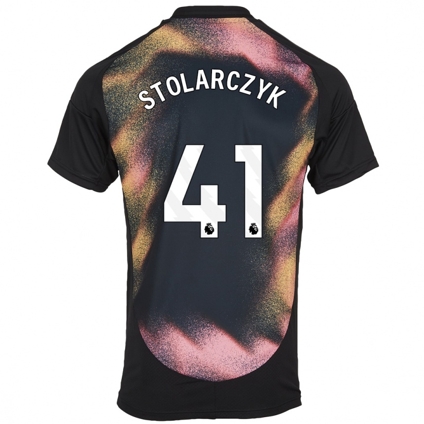 Niño Fútbol Camiseta Jakub Stolarczyk #41 Negro Blanco 2ª Equipación 2024/25 México