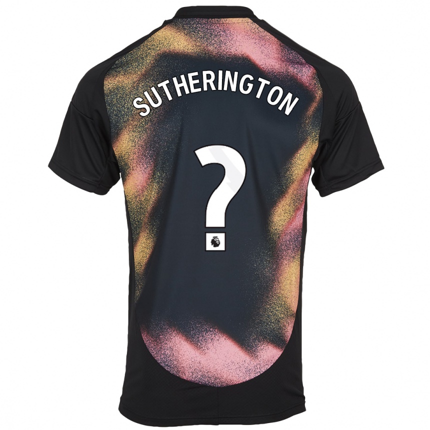 Niño Fútbol Camiseta Harry Sutherington #0 Negro Blanco 2ª Equipación 2024/25 México