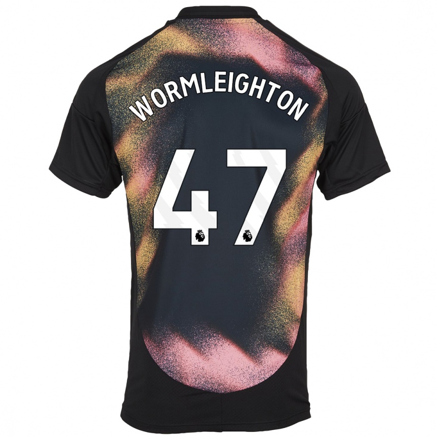 Niño Fútbol Camiseta Joe Wormleighton #47 Negro Blanco 2ª Equipación 2024/25 México