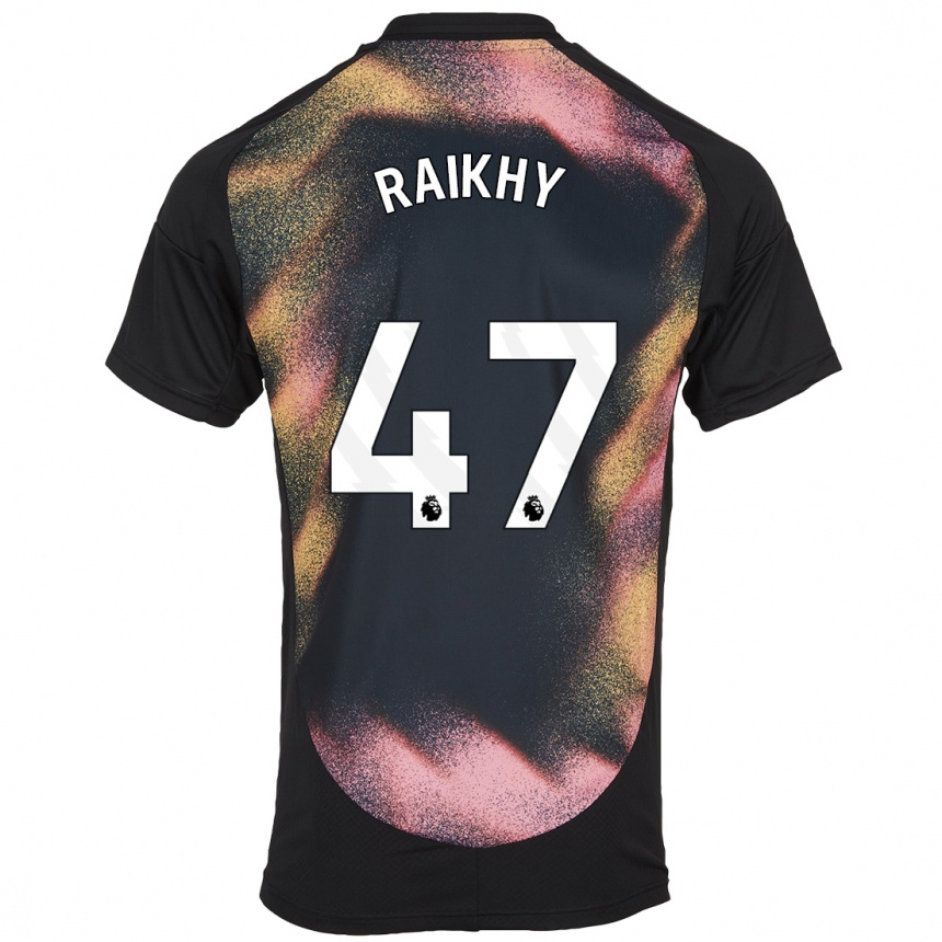 Niño Fútbol Camiseta Arjan Raikhy #47 Negro Blanco 2ª Equipación 2024/25 México