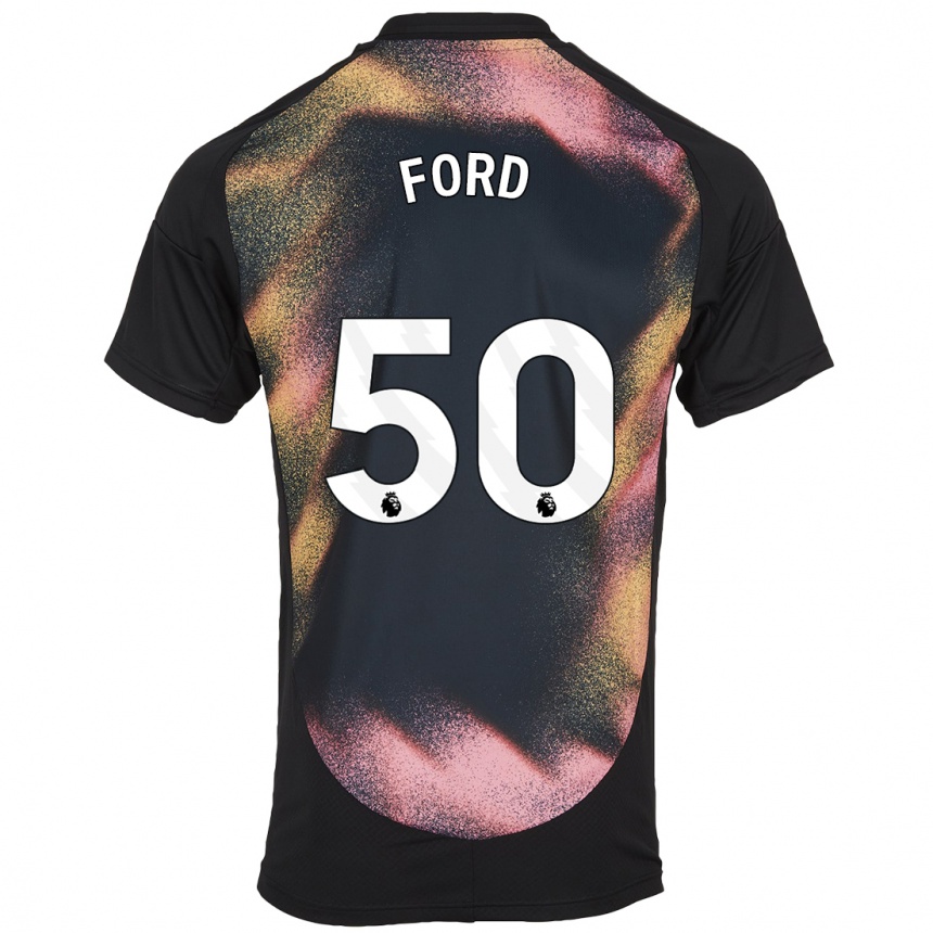 Niño Fútbol Camiseta Harvey Godsmark-Ford #50 Negro Blanco 2ª Equipación 2024/25 México